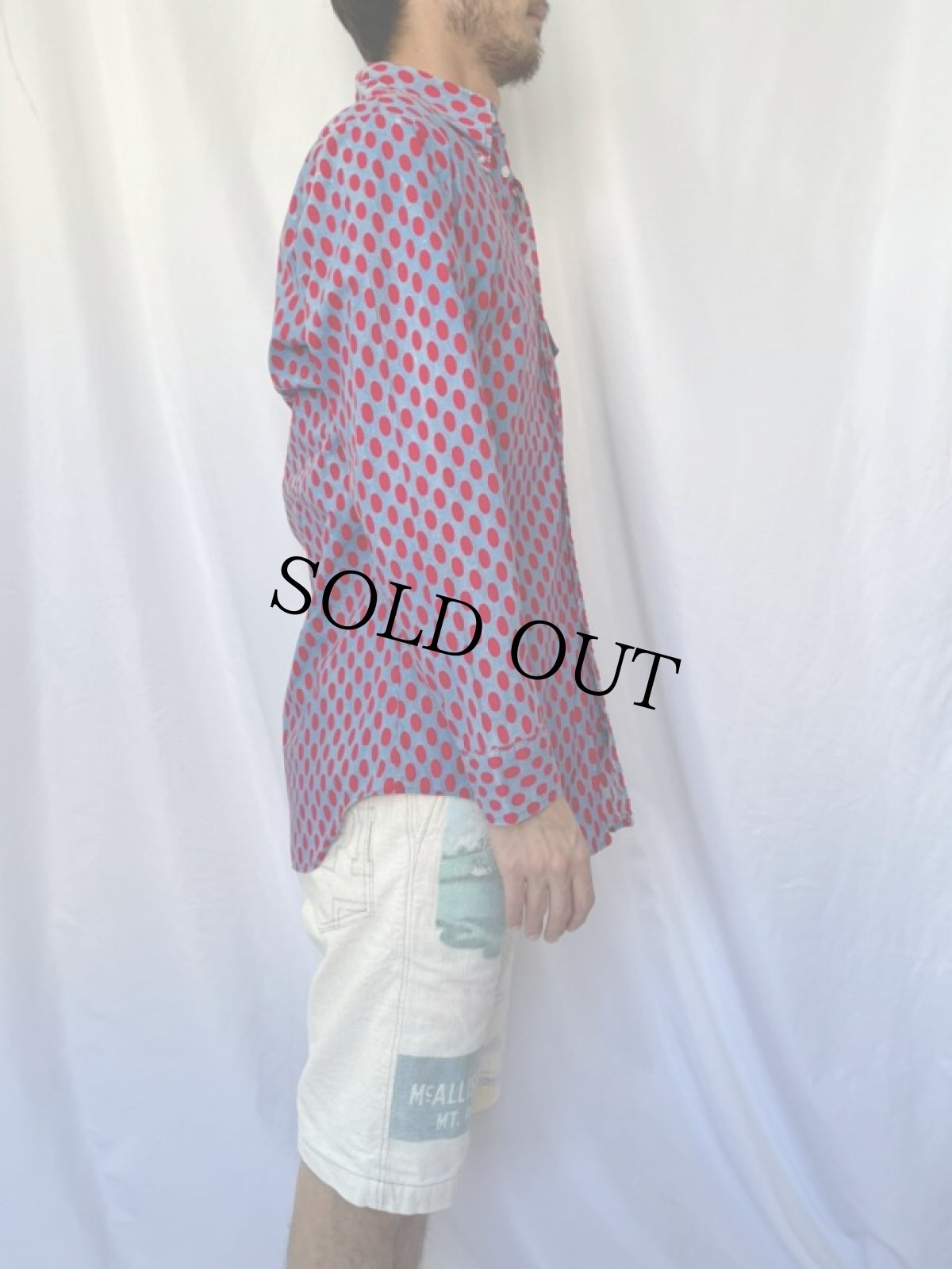 画像3: 70's Mac Gregor ”Brolly Male” ドット柄 ボタンダウンコットンシャツ M (3)