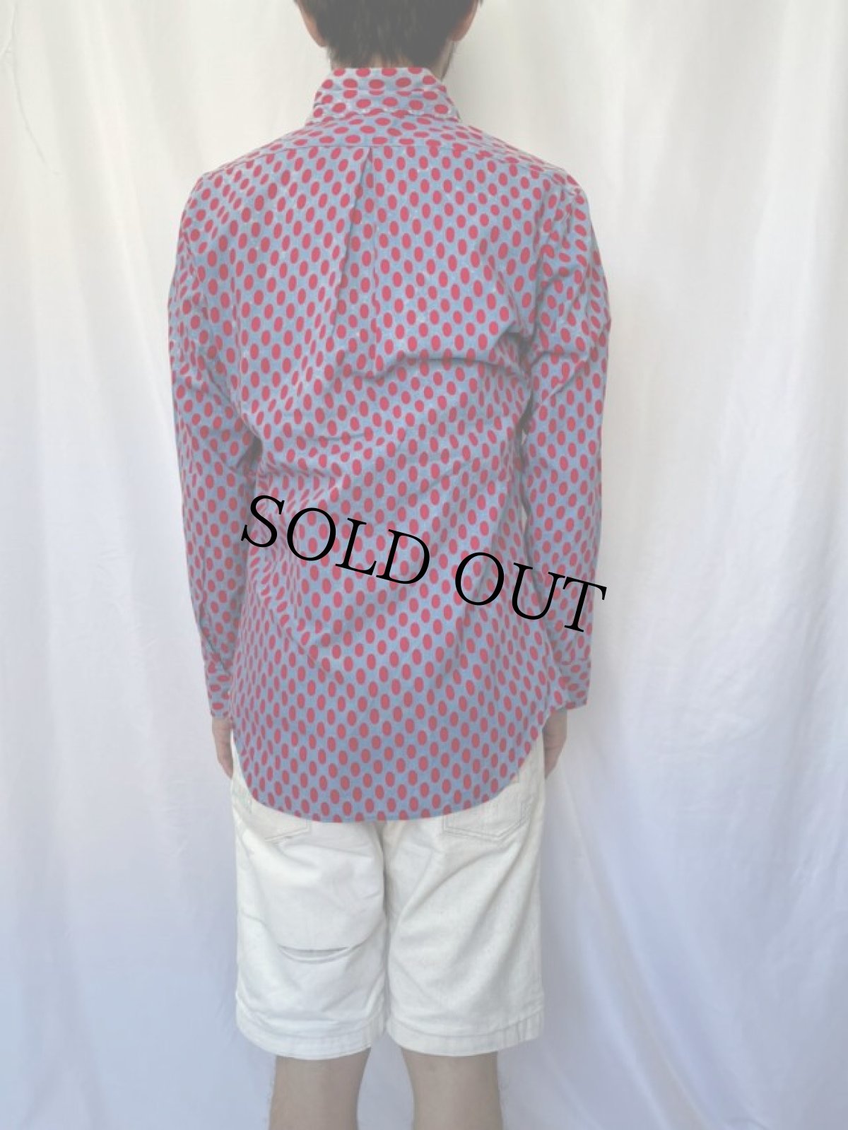 画像4: 70's Mac Gregor ”Brolly Male” ドット柄 ボタンダウンコットンシャツ M (4)