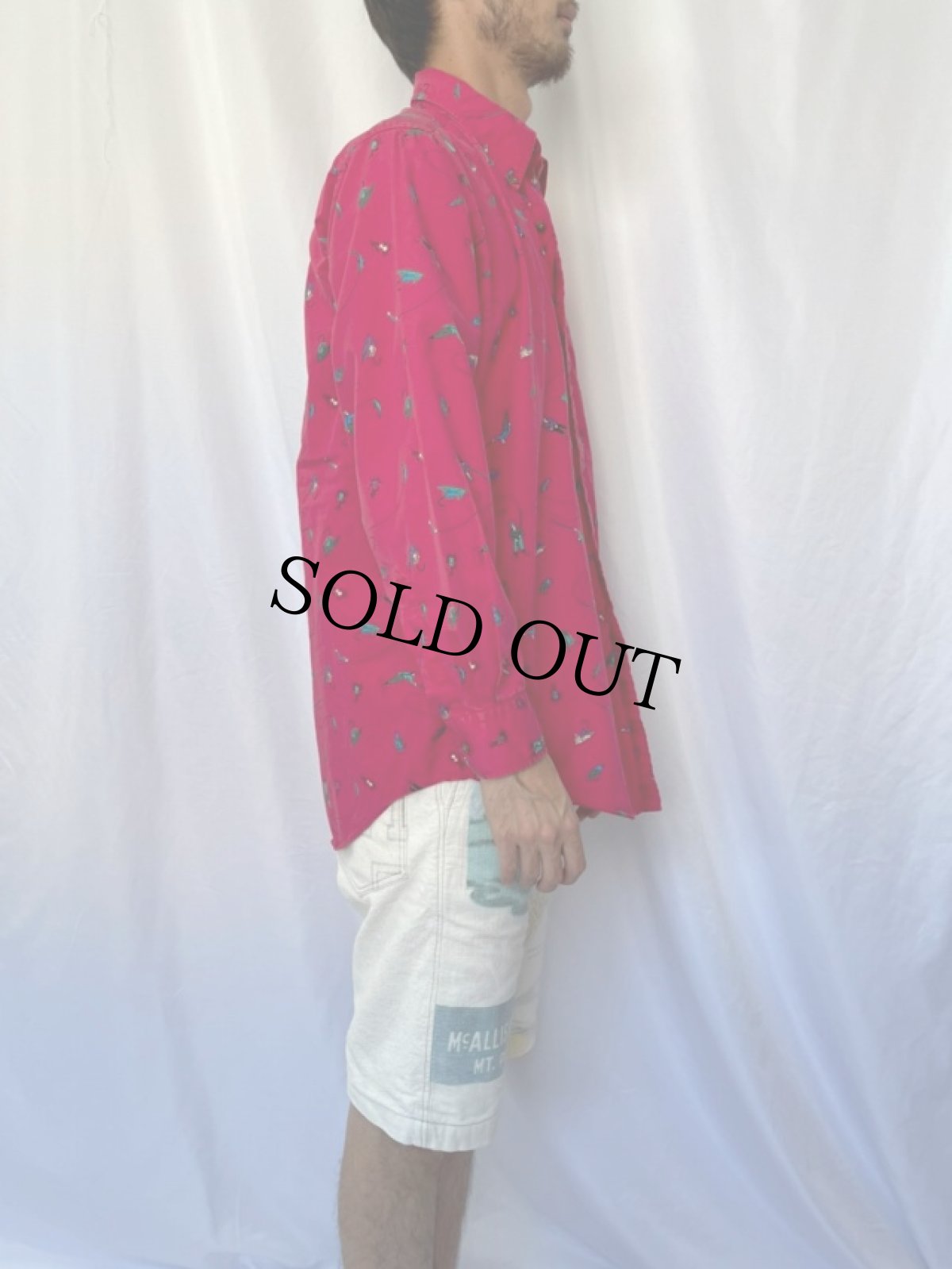 画像3: 50's BLOCKS SOUTHLAND カスリ柄 オープンカラープリントネルシャツ L (3)