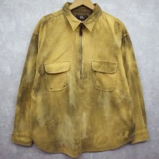 画像1: 90's〜 Ralph Lauren RRL 三ツ星 チンスト付き コーデュロイプルオーバーワークシャツ L (1)