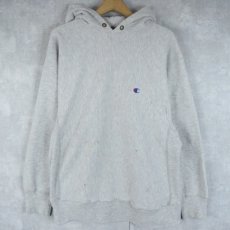 画像1: 80's Champion REVERSE WEAVE USA製 トリコタグ 目付きフーディー XL (1)