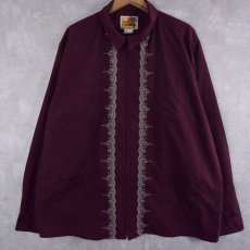画像1: GUAYABERA ポリコットン ジップキューバシャツ XL (1)