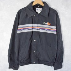 画像1: FedEx ボーダー柄 ロゴ刺繍 ナイロンジャケット (1)