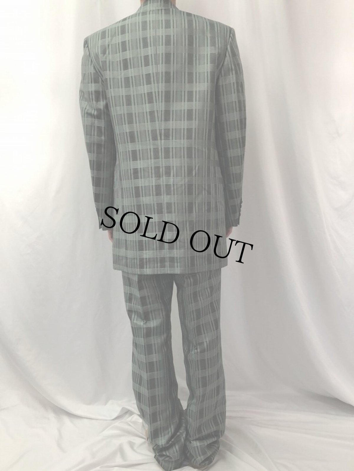 画像4: BALUCCI チェック柄 ポリエステルズートスーツ SETUP 38 (4)
