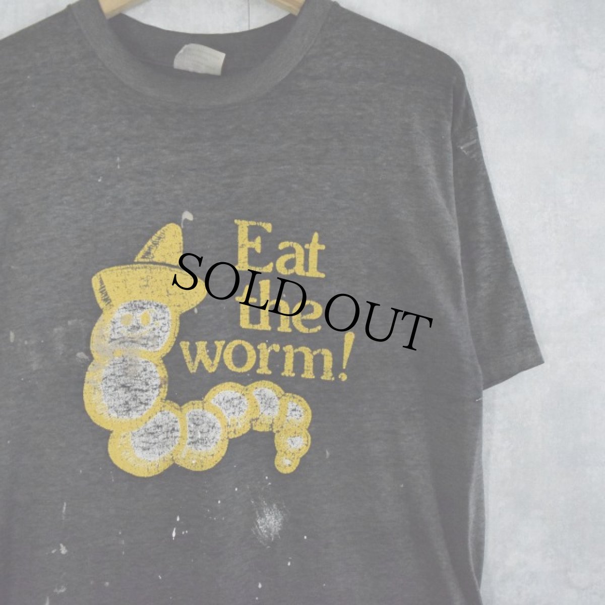 画像1: 80s USA製  "Eat the worm!" Monte Alban Mezcal リキュールTシャツ XL (1)