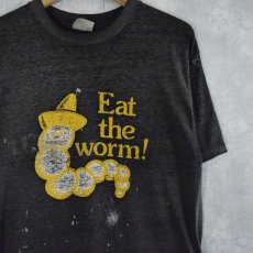 画像1: 80s USA製  "Eat the worm!" Monte Alban Mezcal リキュールTシャツ XL (1)