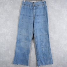 画像1: 90's HiGEAR パッチワークデニムフレアパンツ XL (1)