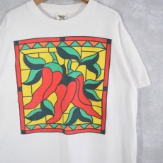 画像1: 90's USA製 唐辛子 アートプリントTシャツ XL (1)