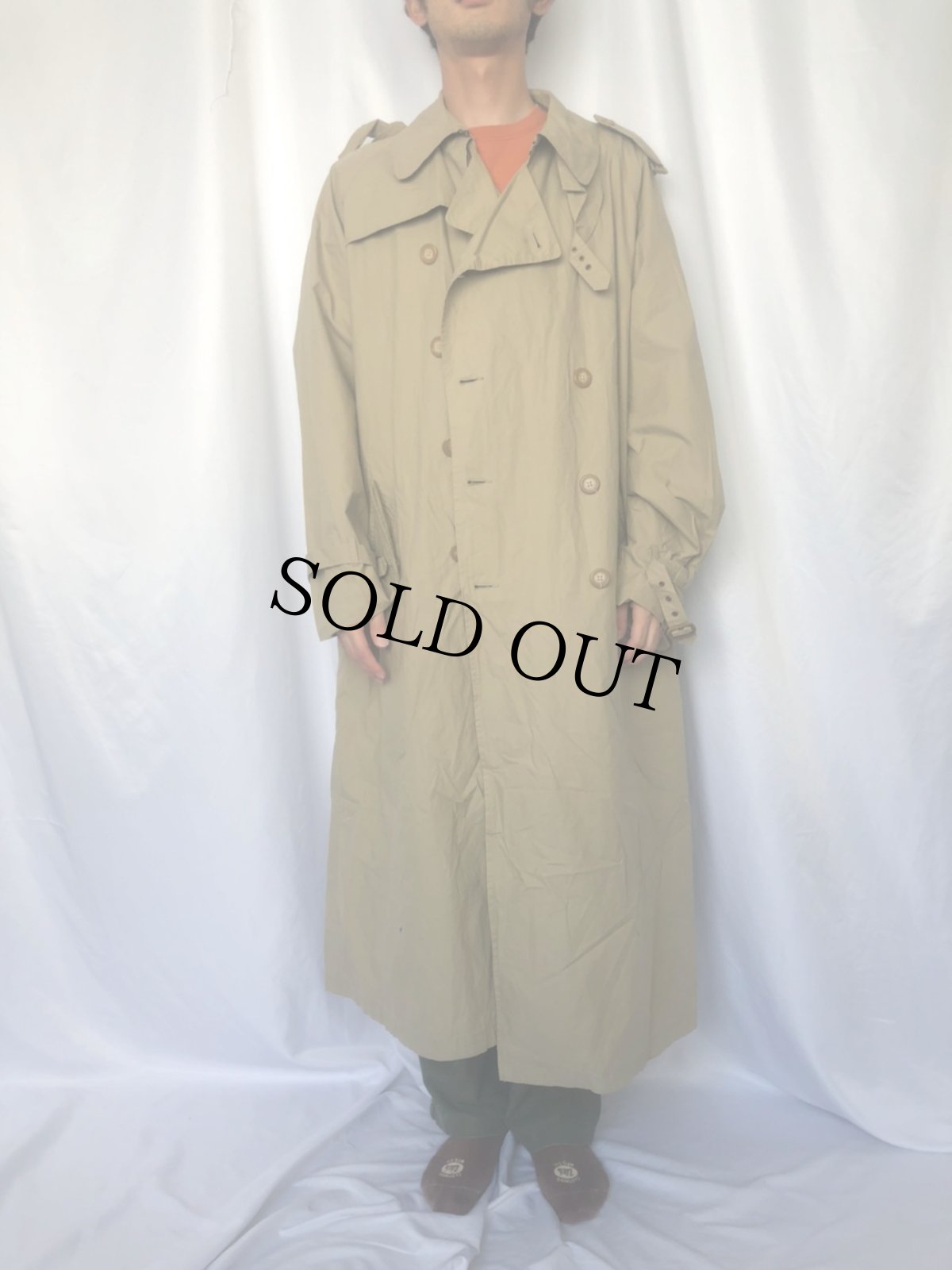 画像2: 90's〜 POLO Ralph Lauren 一枚袖 コットンポプリン トレンチコート L (2)