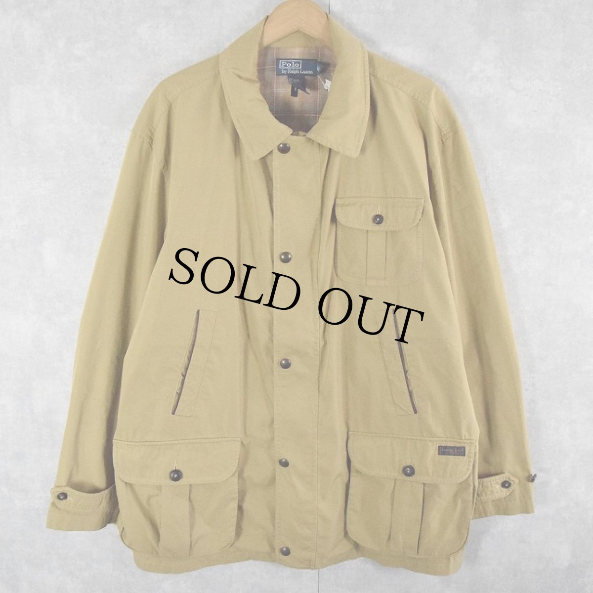 画像1: POLO Ralph Lauren コットンポリ ハンティングジャケット XL (1)