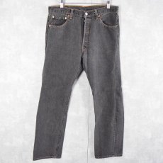 画像1: 2000's Levi's 501 USA製 ブラックデニムパンツ W31 (1)