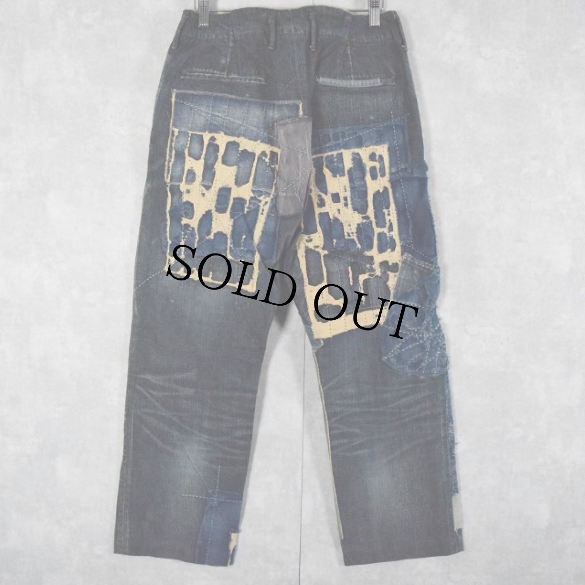 画像2: KAPITAL 刺し子×パッチワークデニムパンツ W29 (2)