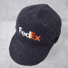 画像1: FedEx USA製 ロゴ刺繍 フリース イヤーフラップキャップ ONE SIZE (1)