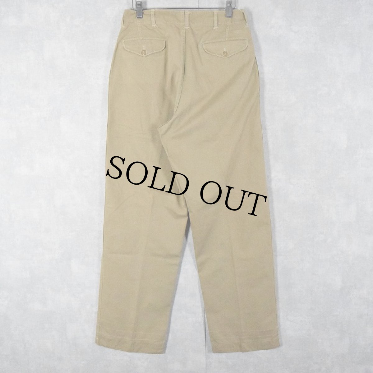 画像2: 40's USMC フラップポケット チノトラウザーズ W29 (2)