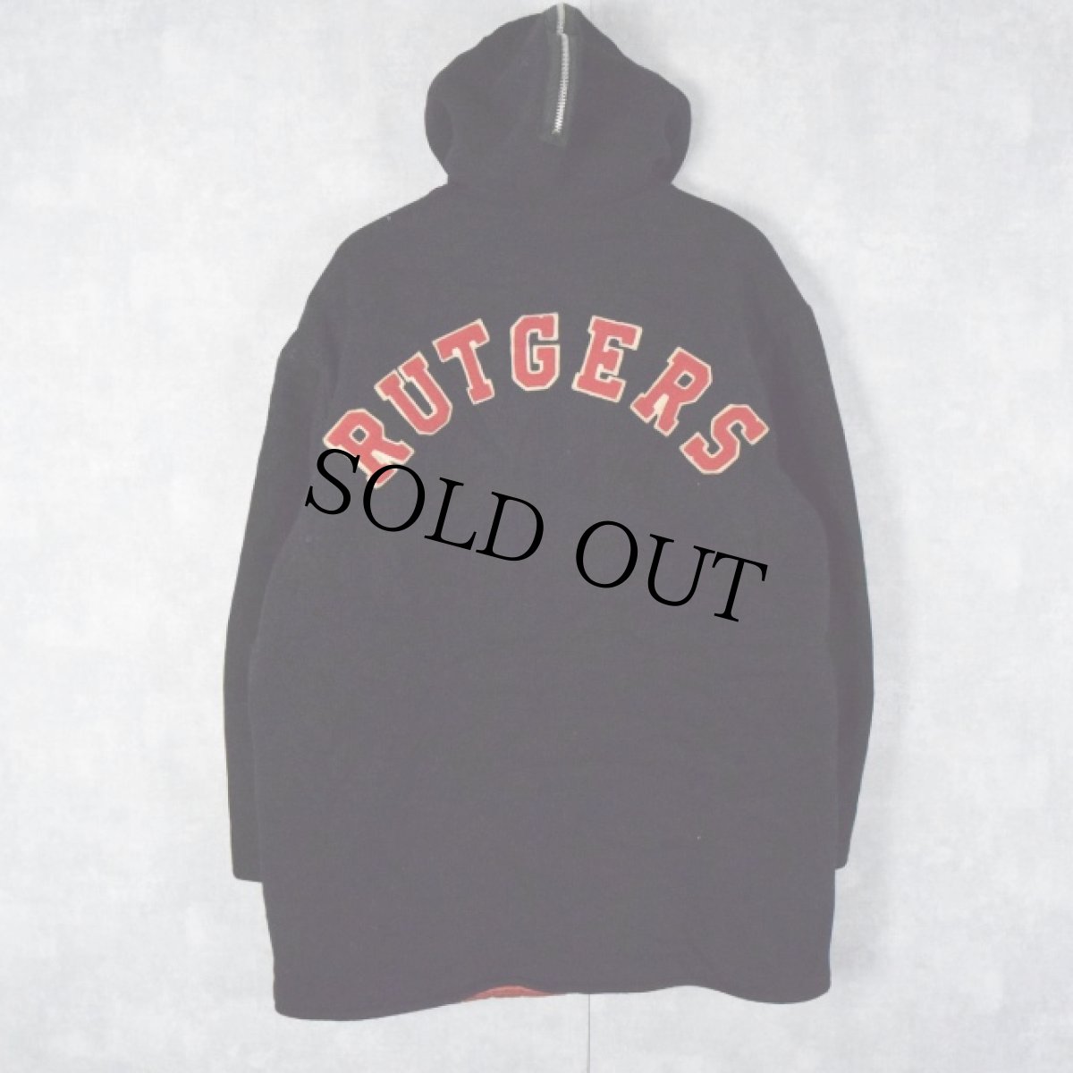 画像2: 50's ALDEN "RUTGERS" ラビットフード ウールベンチジャケット L (2)