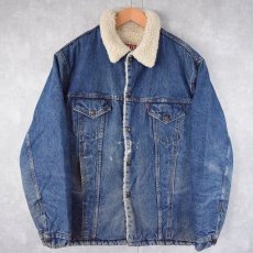 画像1: 80's Levi's 71605 USA製 デニムボアジャケット 46R (1)