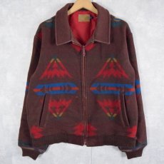 画像1: 80's PENDLETON USA製 "High Grade Western Wear" ネイティブ柄 ウールブランケットジャケット M (1)