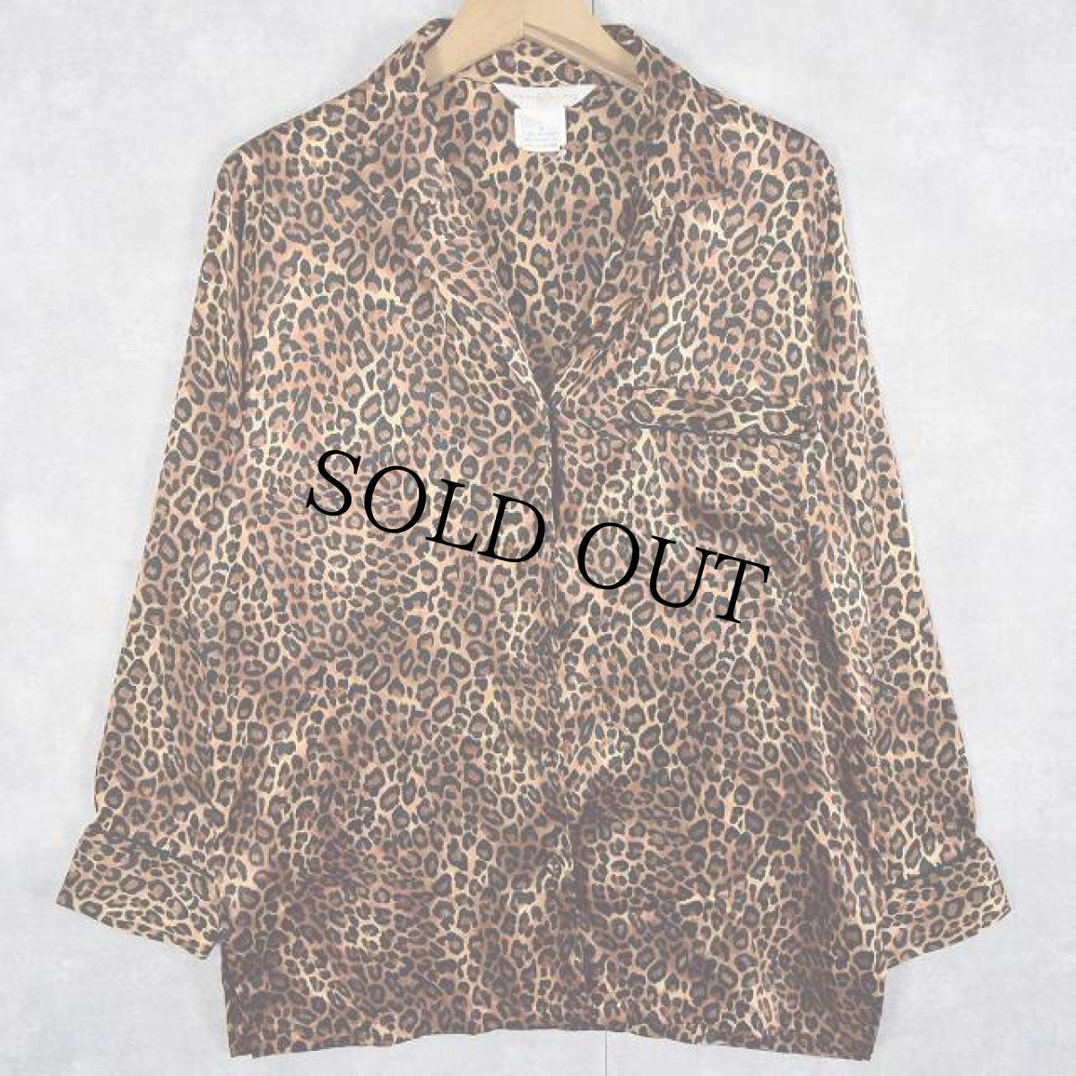 画像2: 90's〜 レオパード柄 パジャマシャツ/イージーパンツ SETUP S (2)