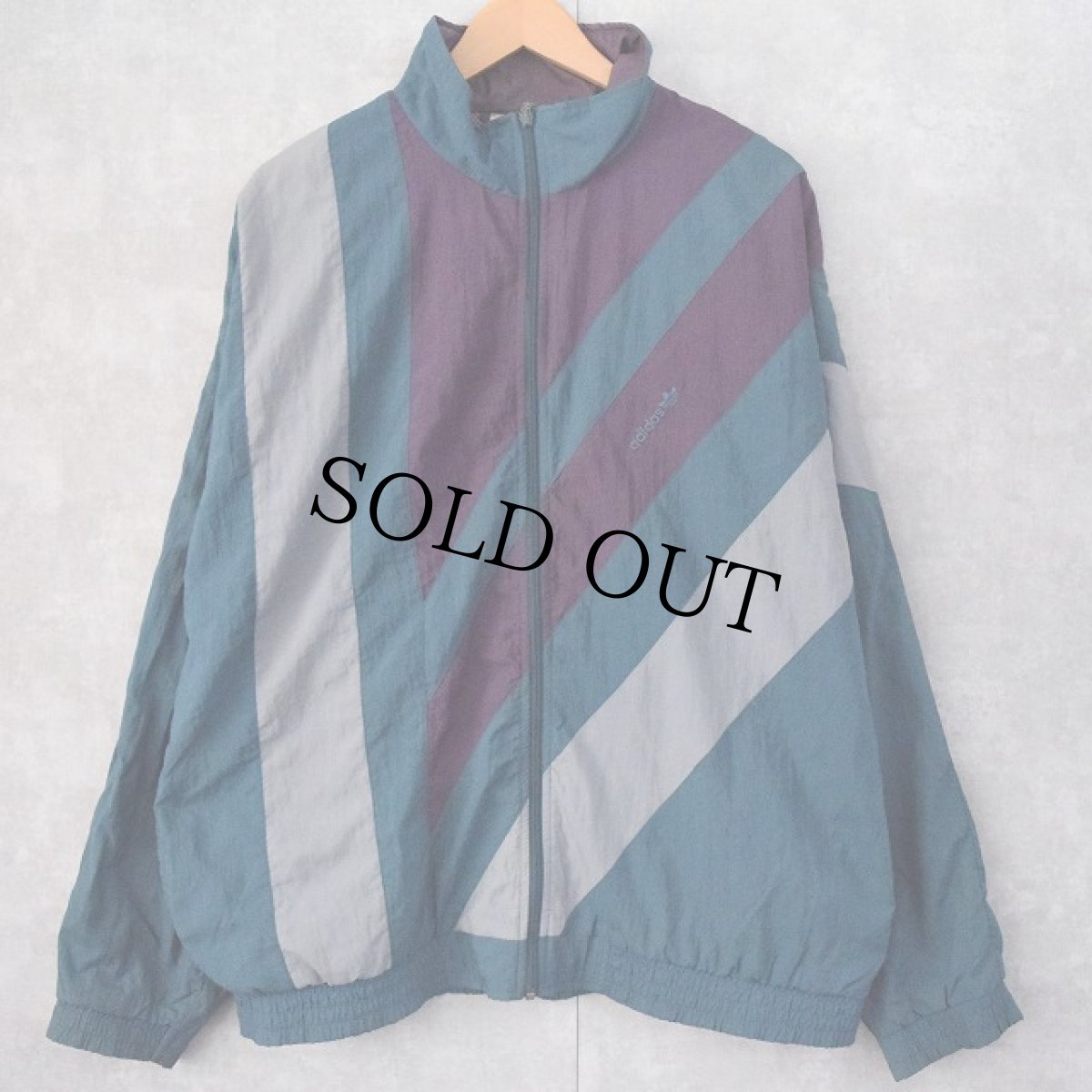 画像2: 90's adidas 銀タグ ロゴ刺繍 ジップジャージ/パンツ L (2)