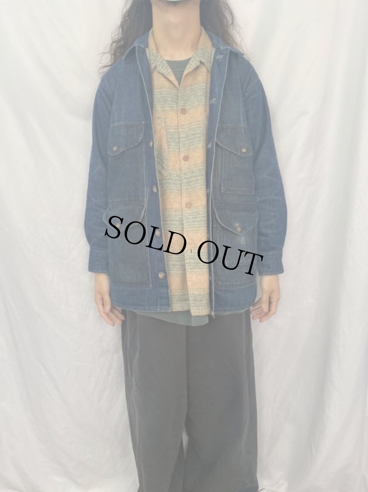 画像2: 90's FILSON×Levi's USA製 デニムクルーザーコート M (2)