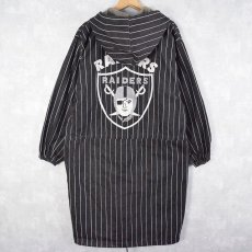 画像1: RAIDERS フットボールチーム ロゴプリント ストライプ柄 デニムコート S/M (1)