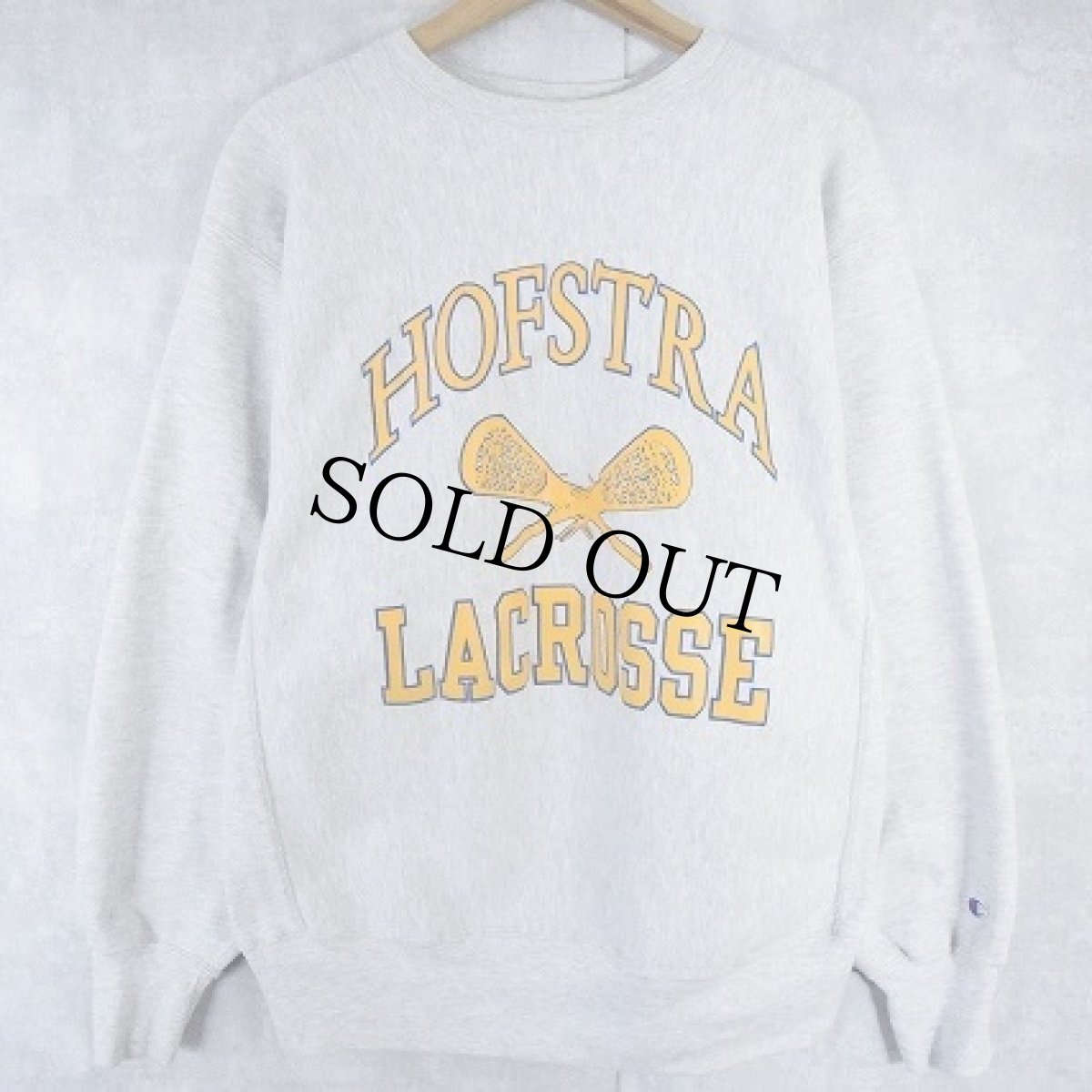 画像1: 90's Champion REVERSE WEAVE USA製 "HOFSTRA LACROSSE" プリントスウェット XL (1)