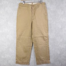 画像1: 40's USMC フラップポケット チノトラウザーズ W33 (1)