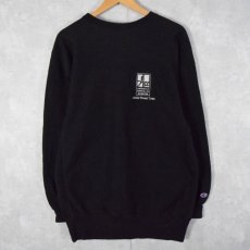 画像1: 90's Champion REVERSE WEAVE USA製 刺繍入りスウェット ブラック XXL (1)