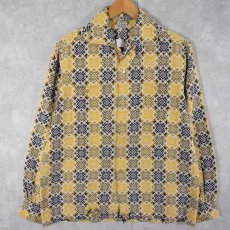 画像1: 60's ジャガード織り シャークカラーシャツ  (1)