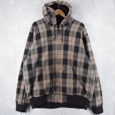 画像1: Carhartt チェック柄 アクティブパーカー XL (1)