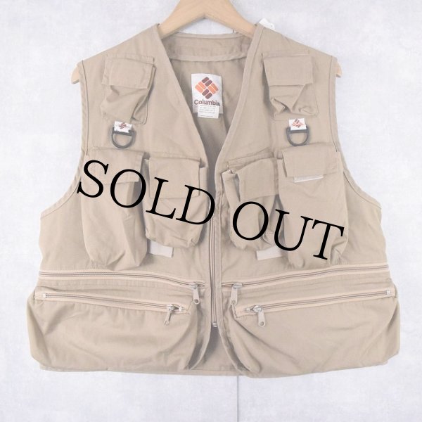 メンズヴィンテージColumbia フォトグラファーベスト アウトドア　ベージュ メンズヴィンテージColumbia フォトグラファーベスト アウトドア