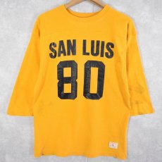 画像1: 70's Champion USA製 バータグ "SAM LUIS 80" フットボールTシャツ L (1)