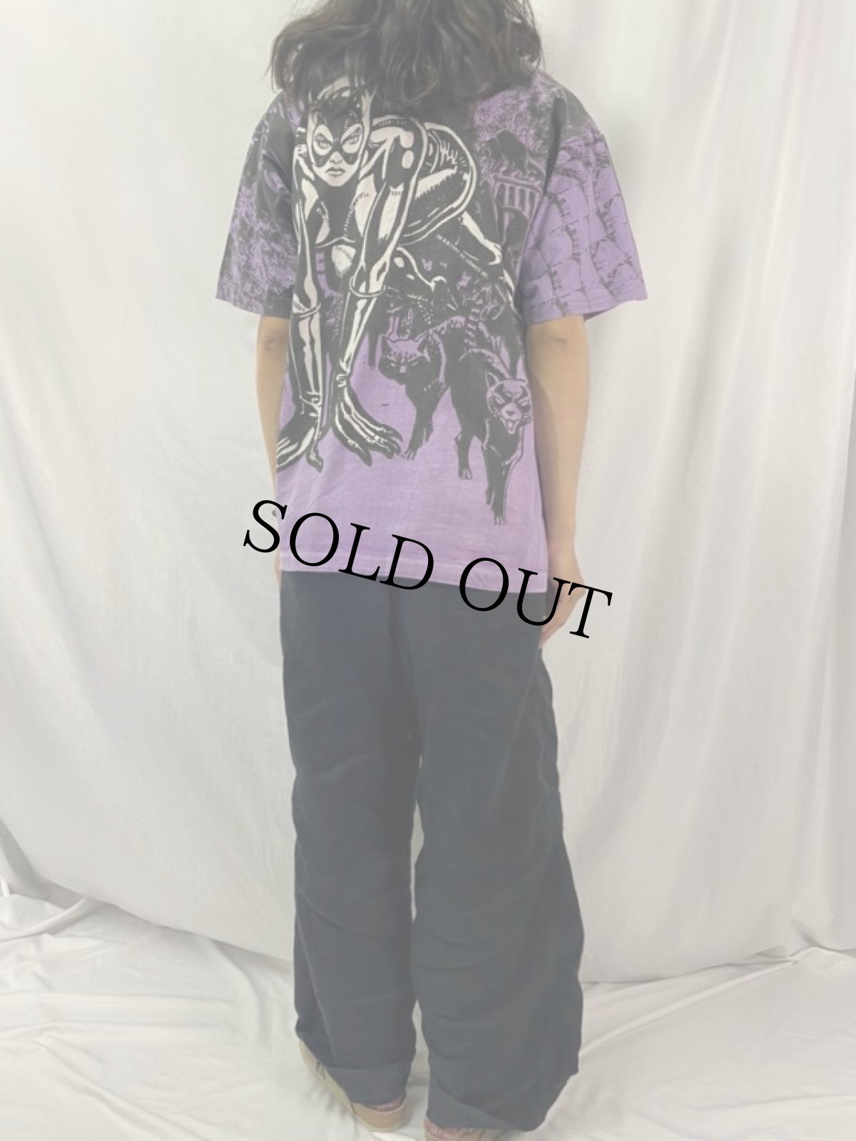 画像4: 90's BATMAN "CATWOMAN" キャラクター 大判プリントTシャツ XL (4)