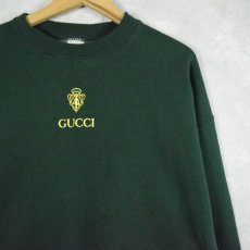 画像1: 90's USA製 ブート GUCCI ロゴプリントスウェット XL (1)