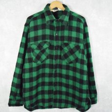 画像1: 70's Woolrich USA製 ブロックチェック柄 ウールシャツ L (1)