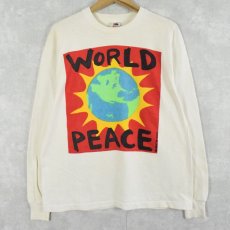 画像1: 90's USA製 "WORLD PEACE" プリントロンT L (1)