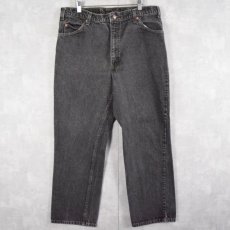 画像1: 90's Levi's 517 USA製 ブラックデニムパンツ W35 (1)