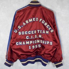 画像1: 50's Tackle Twill "U.S. ARMED FORCES SOCCER TEAM" パッチ付き リバーシブル レーヨンスポーツジャケット size42 (1)