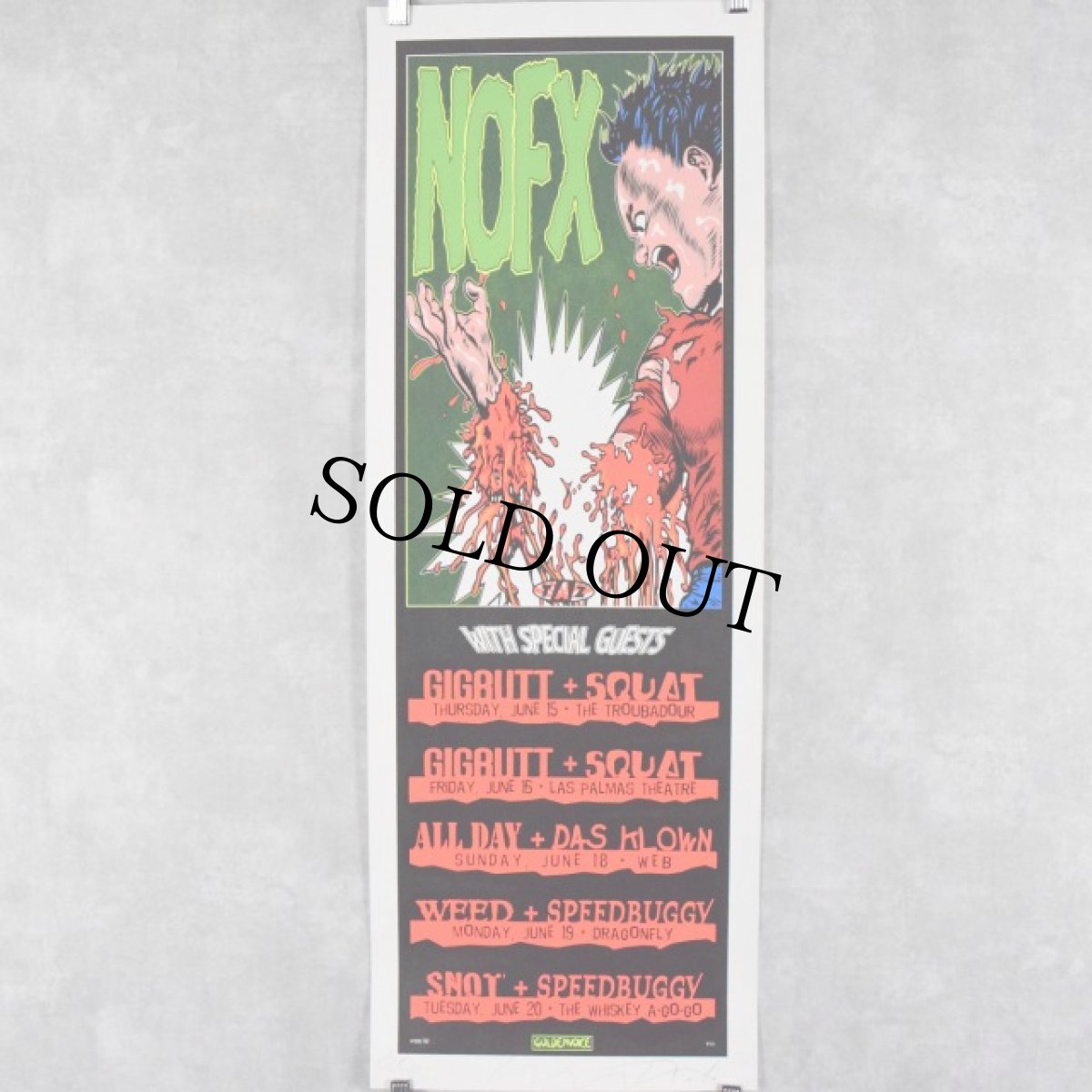 画像1: 1995 TAZ "NOFX" Tour poster サイン＆ナンバー入り (1)