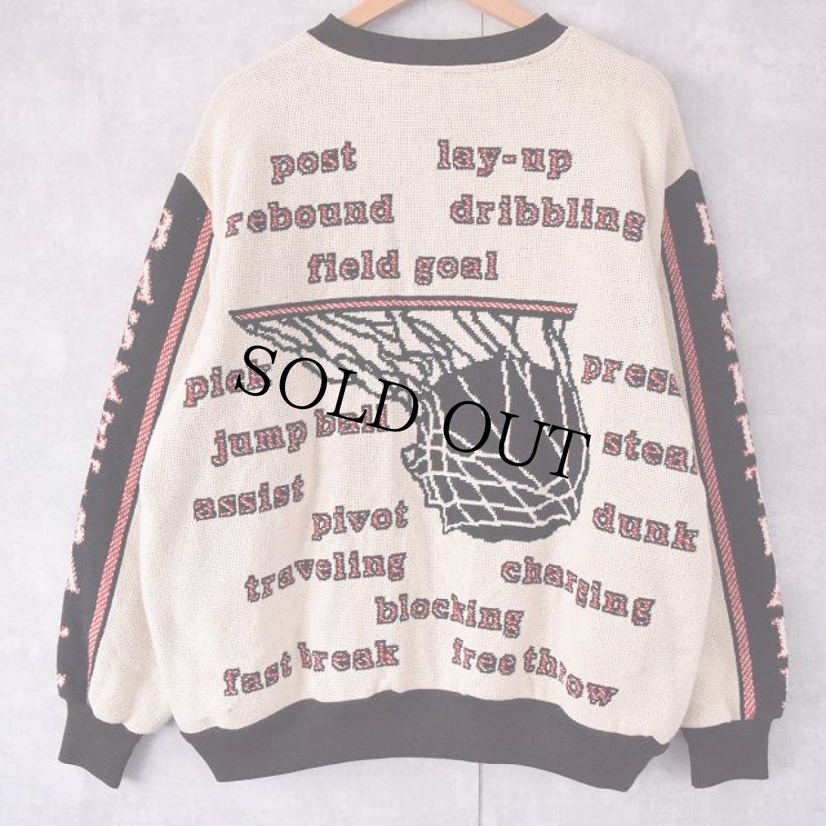 画像2: USA製 "BASKETBALL" 刺繍ジャケット M (2)