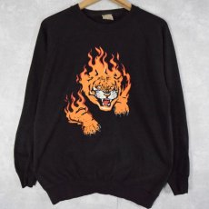 画像1: Flaming Tiger プリントスウェット XL (1)