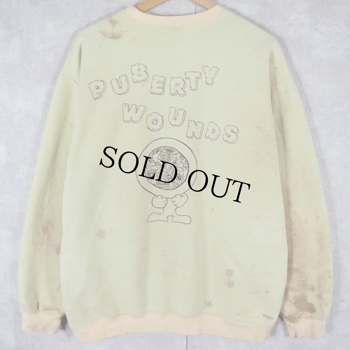 画像2: PUBERTY WOUNDS USA製 パンクバンドプリントスウェット L (2)