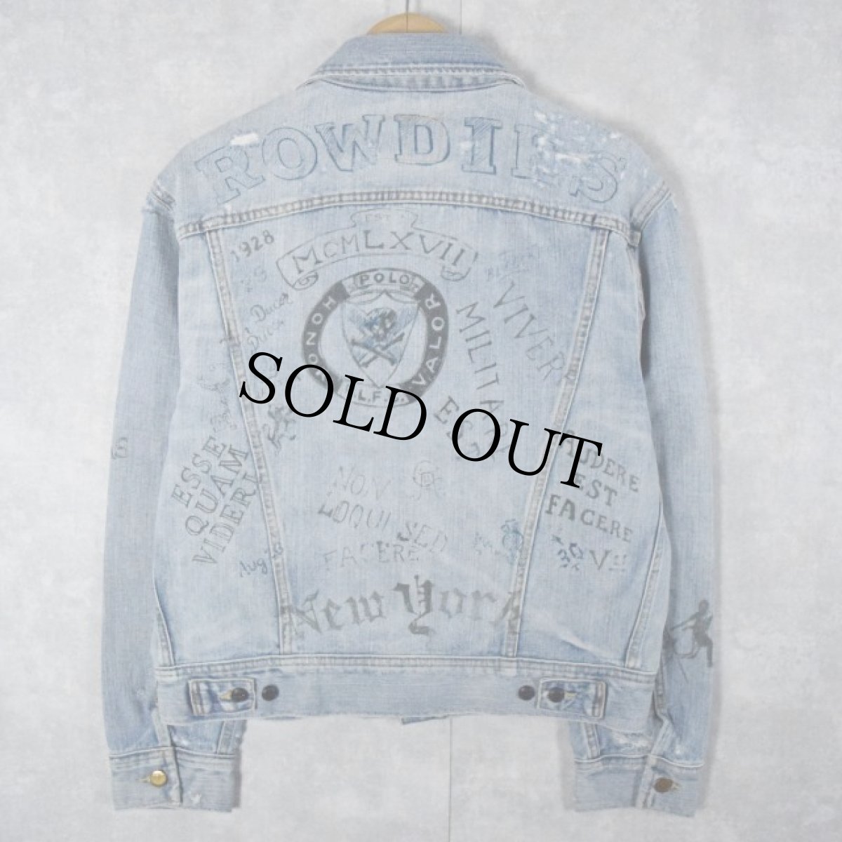 画像2: POLO Ralph Lauren ステンシル総柄 デニムジャケット (2)