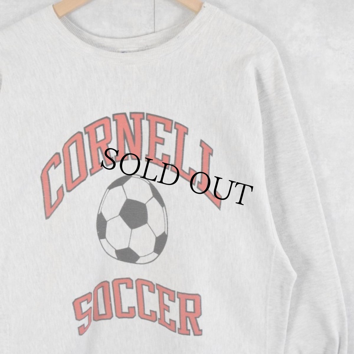 画像1: 90's Champion REVERSE WEAVE USA製 "CORNELL SOCCER" プリントスウェット XXL (1)