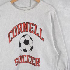 画像1: 90's Champion REVERSE WEAVE USA製 "CORNELL SOCCER" プリントスウェット XXL (1)