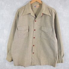 画像1: 50's Merrill Woolens ウィンドウペンチェック柄 オープンカラーウールシャツ (1)