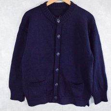 画像1: Guernsey Guernseys ENGLAND製 ガンジーニットカーディガン L (1)