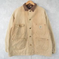 画像1: 70's Carhartt プリントタグ ブランケットライナー ミシガンチョアコート 48 (1)