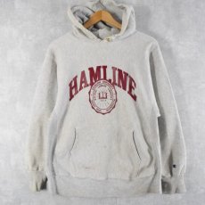 画像2: 90's Champion REVERSE WEAVE "HAMLINE" プリントスウェットフーディー L (2)