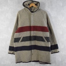 画像1: 70's WOOLRICH ボーダー柄 メルトン フードコート  (1)